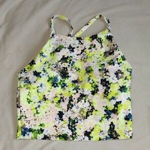 Old Navy Active Crop Sports Bra Floral Small